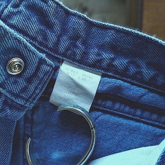 Vtg youth high-waisted tapered blue jeans - Picture 4 of 11